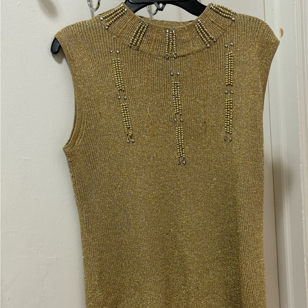 Gold sequence crop top